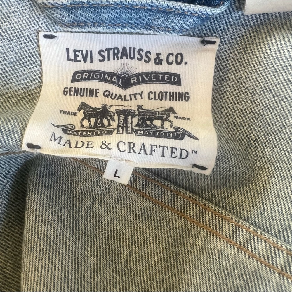 Levi's Made & Crafted Embroidered Trucker Jacket Size L - Picture 5 of 11